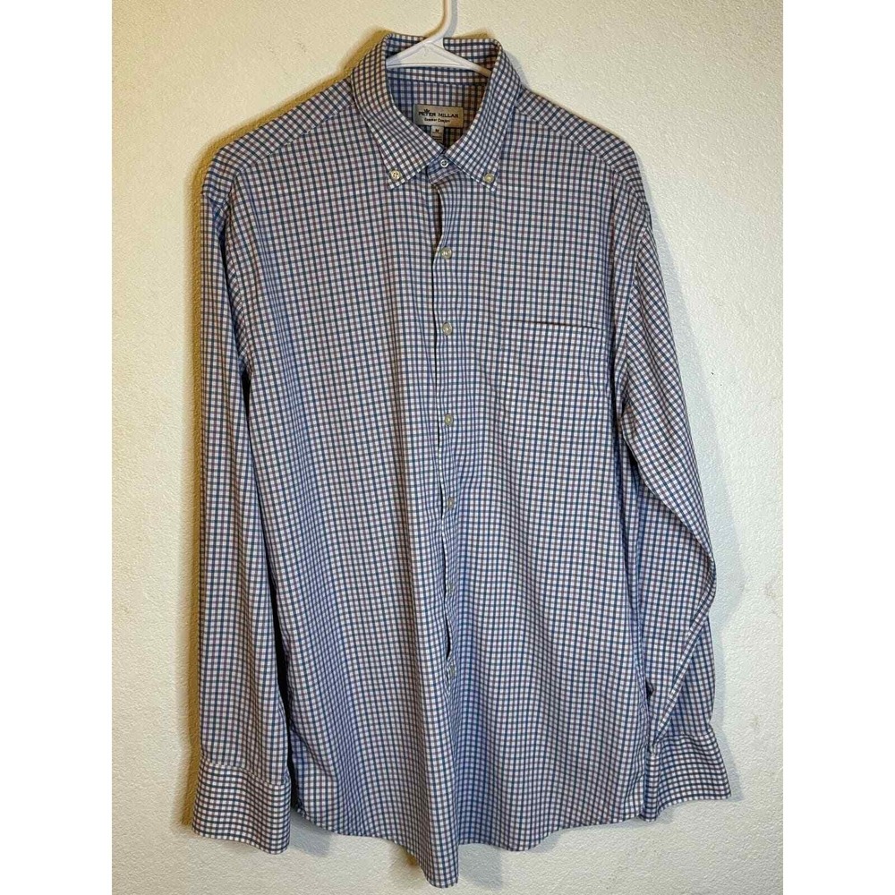 Peter Millar Summer Comfort Checkered Button Down Shirt -‎ Men's Medium